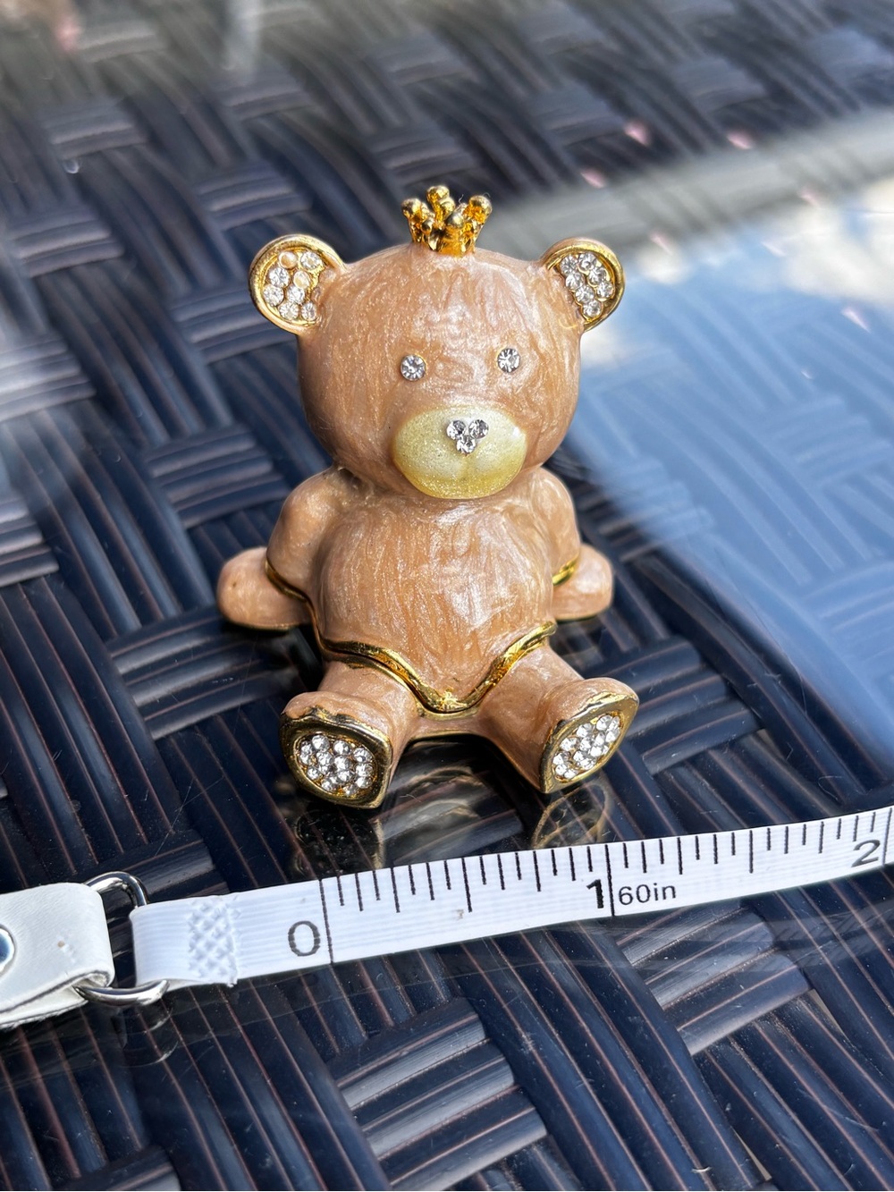 Brown Gem-Accent Teddy trinket